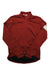 The Rapha Men's Classic Long Sleeve Jersey is a dark red, zip-up cycling jacket with long sleeves, a high collar, and a light stripe on the left arm. It features a slightly dropped back hem for added coverage.