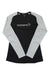Norrøna women's Equaliser long-sleeve top, black with light gray sleeves