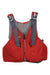 Red PFD life jacket with gray shoulder straps and front zipper
