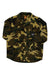 The ThirtyTwo Mens Rest Stop Shirt is a long-sleeve button-up with a green, brown, and black camo pattern and two chest pockets (one with a black label), combining comfort and classic style for any adventure.