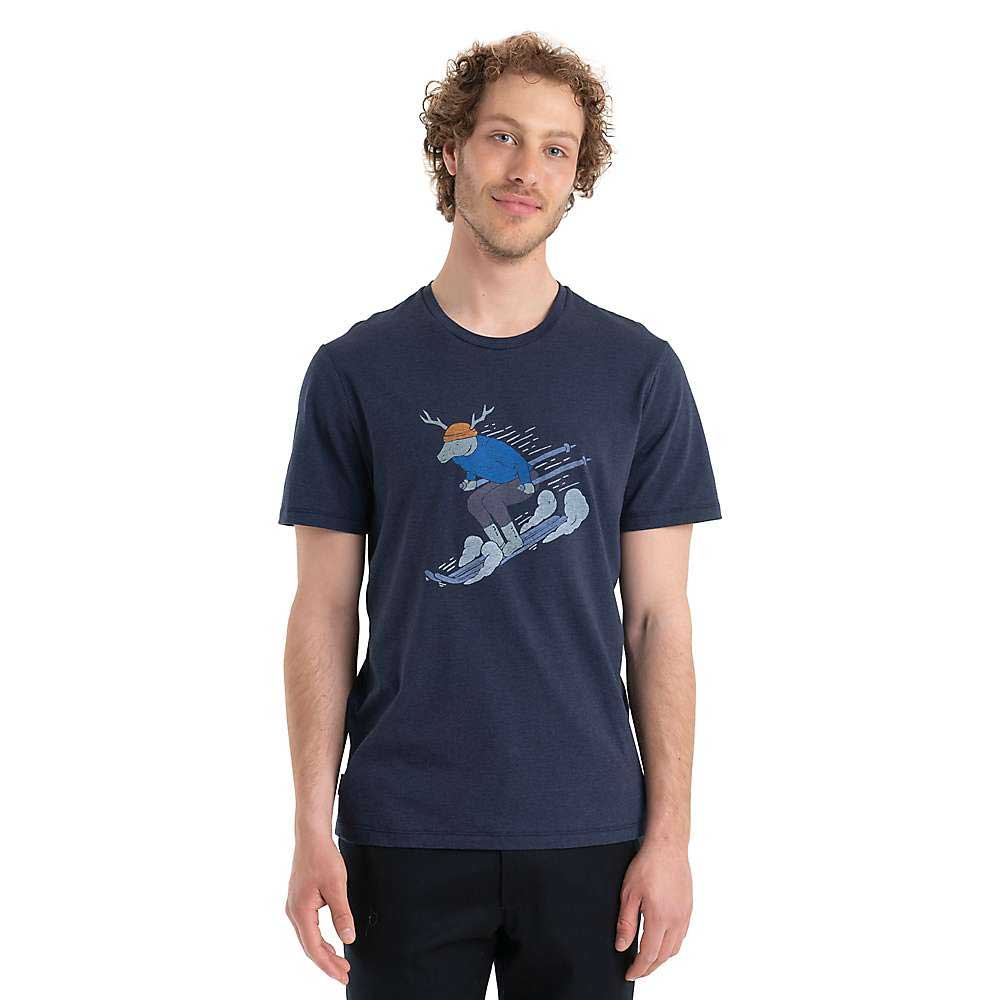 Icebreaker Mens Merino Central Classic Ski Rider SS Tee Icebreaker