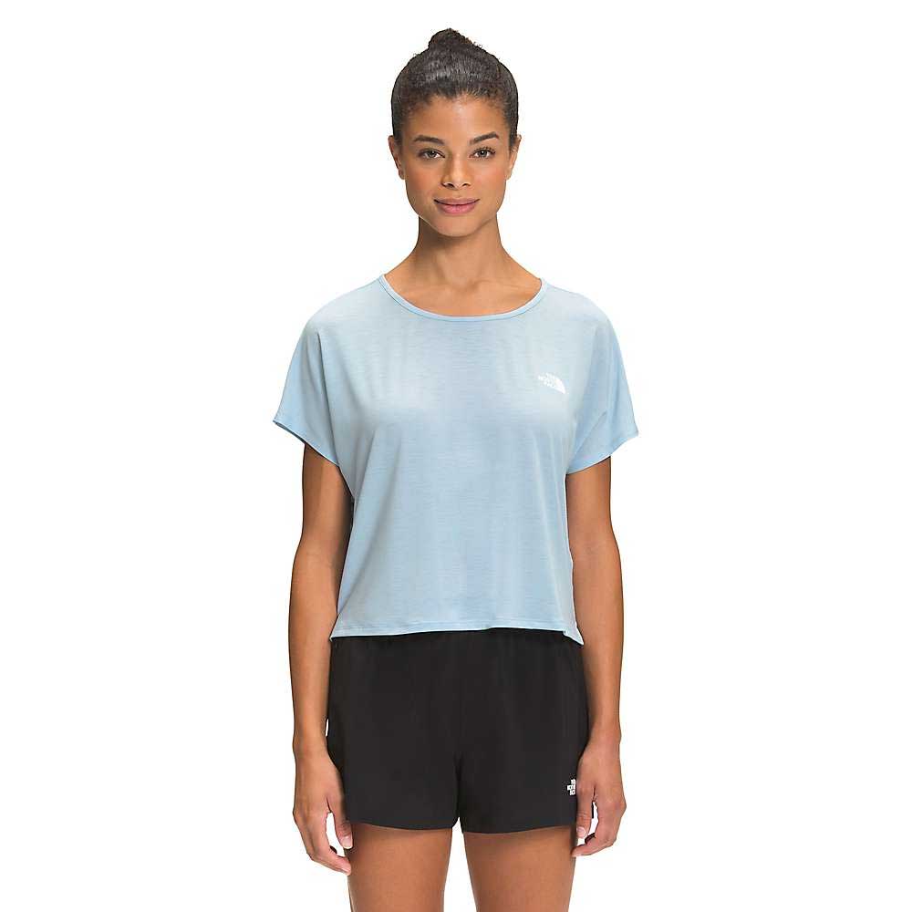Women’s short-sleeve crew-neck top, light blue, TNF logo