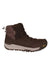 Brown pull-on insulated waterproof high-top boots with side gore and treaded rubber sole