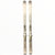 A pair of Head Womens Absolut Joy Skis with Joy 9 GW Bindings 2025, shown upright against a white background—ideal all-mountain skis for versatile performance.