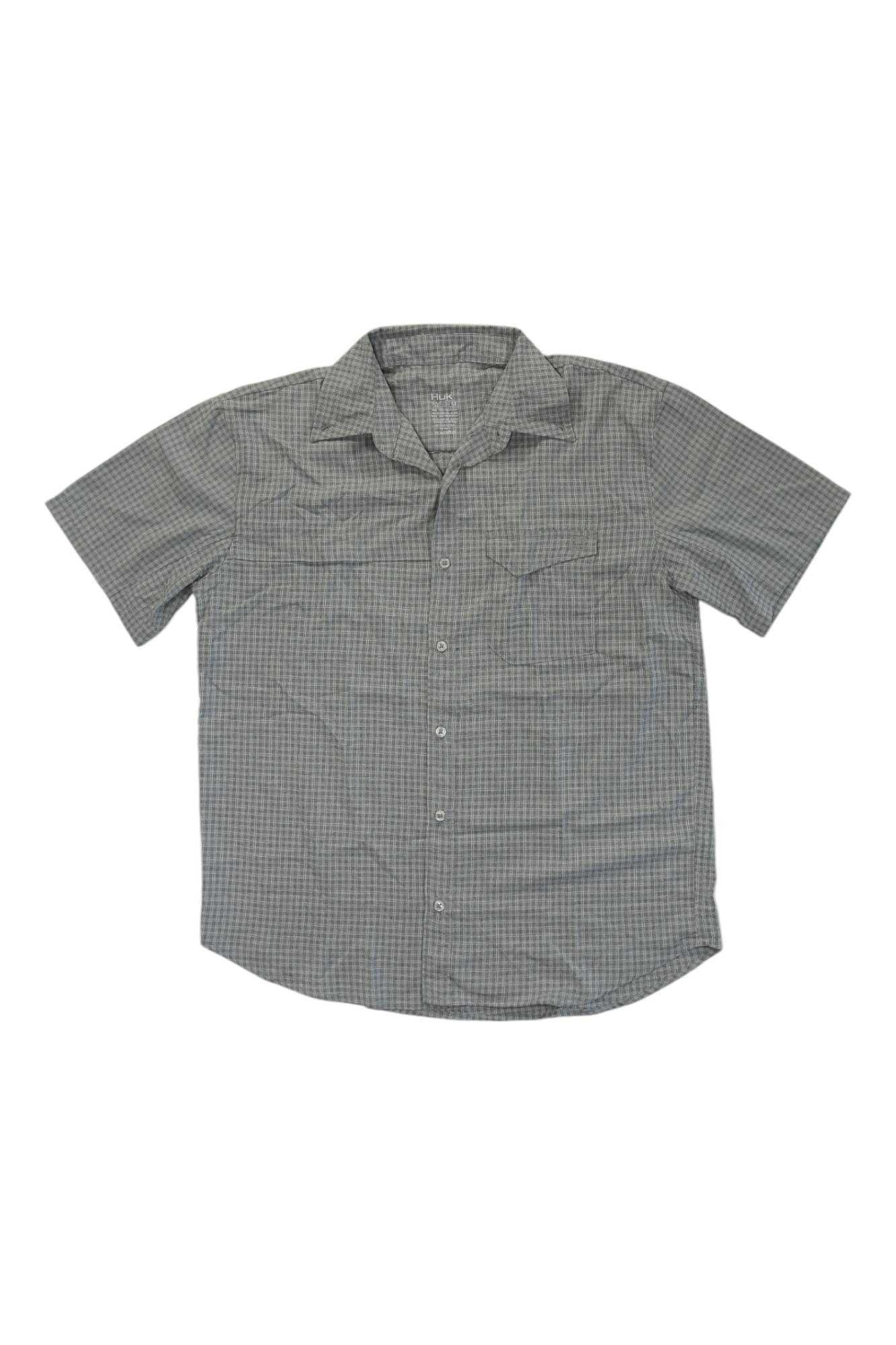 Huk Mens Tide Point Break SS Minicheck Shirt Huk