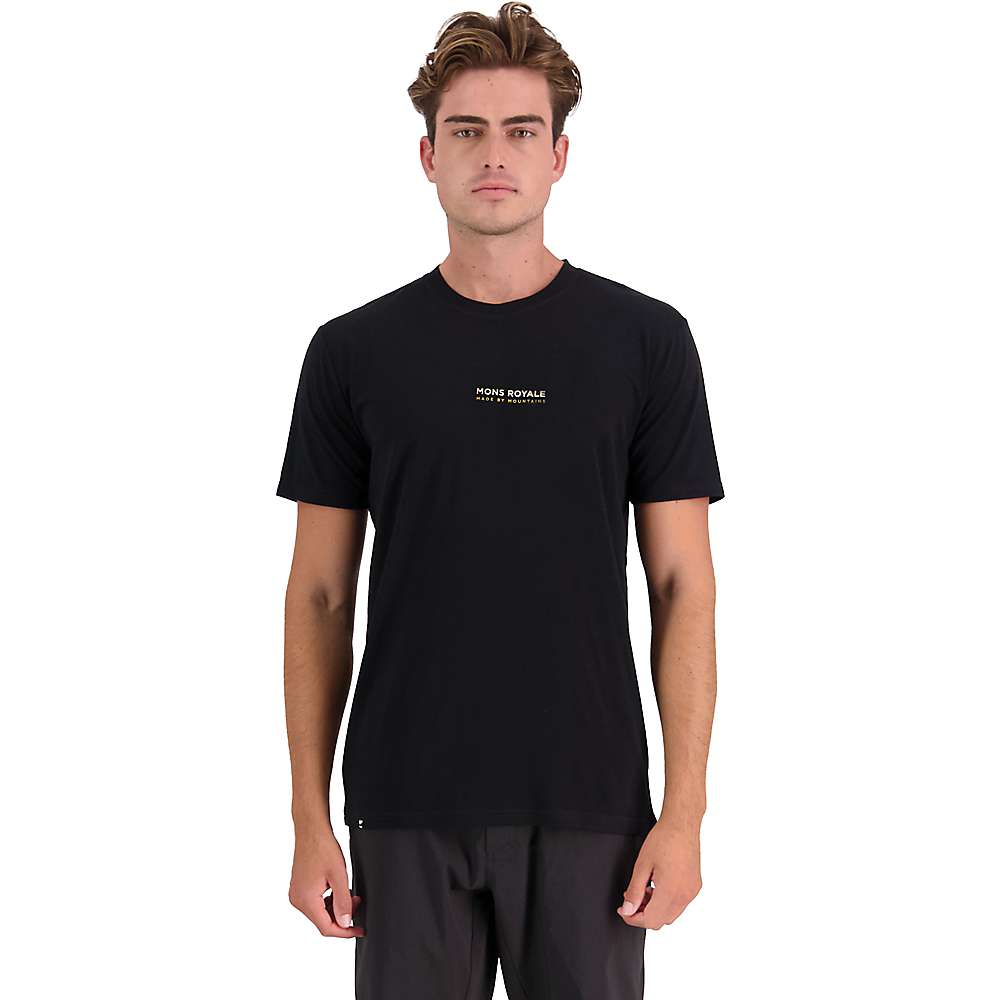 Men's black Icon T-shirt with small chest Mons Royale logo