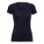 The Icebreaker Womens Siren SS Sweetheart Top is a slim fit, short-sleeve T-shirt in solid dark navy blue with a V-neck. It features a stretchy, plain design for comfort and is shown on a white background without patterns or logos.