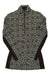The Kari Traa Womens Rose HZ is a long sleeve base layer with green and black geometric snowflake patterns on the front, sleeves, and shoulders, plus solid black panels—ideal for outdoor adventure enthusiasts.