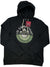Men's black pullover hoodie, mountain logo graphic, drawstring hood, front pocket