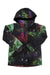 The Burton Girls Elodie Jacket features a vibrant galaxy print in green, purple, and black with stars and nebulae. Waterproof and insulated, this winter jacket keeps girls warm and stylish for snowboarding or outdoor play.