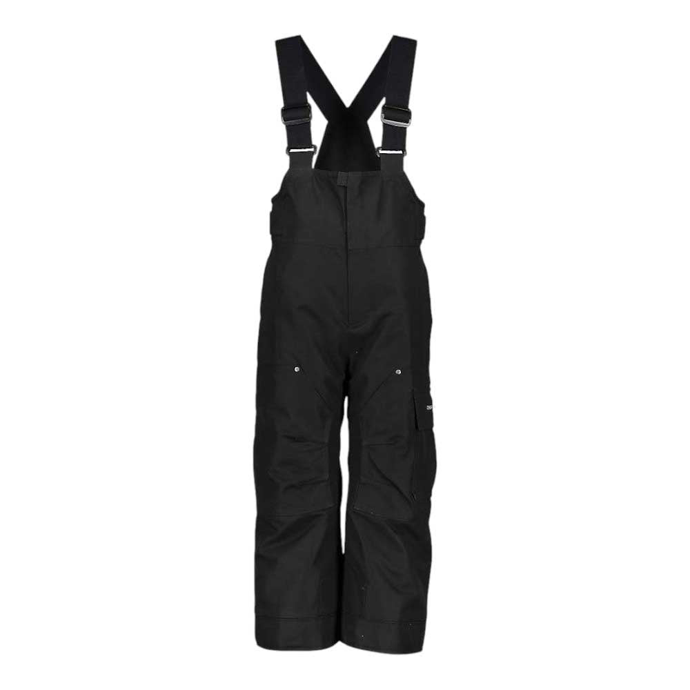 The Obermeyer Boys Volt Pant features adjustable suspenders, a large chest area, wide pant legs, front pockets, and reinforced knees and legs—making them ideal boys' ski pants for winter or outdoor adventures.