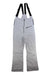 Women's light gray softshell bib pants with adjustable shoulder straps and front zipper