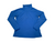 The Womens Glacial Fleece III 1/2 Zip, a bright blue Columbia microfleece jacket with long sleeves and a high collar, is laid flat on a white background—ideal for cold weather.