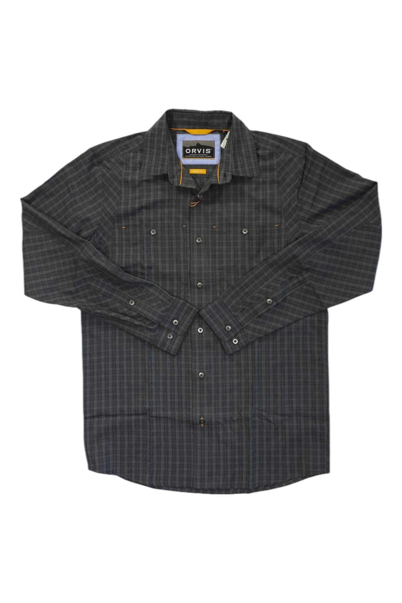 Orvis Mens Tech Chambray Plaid Work LS Shirt Orvis