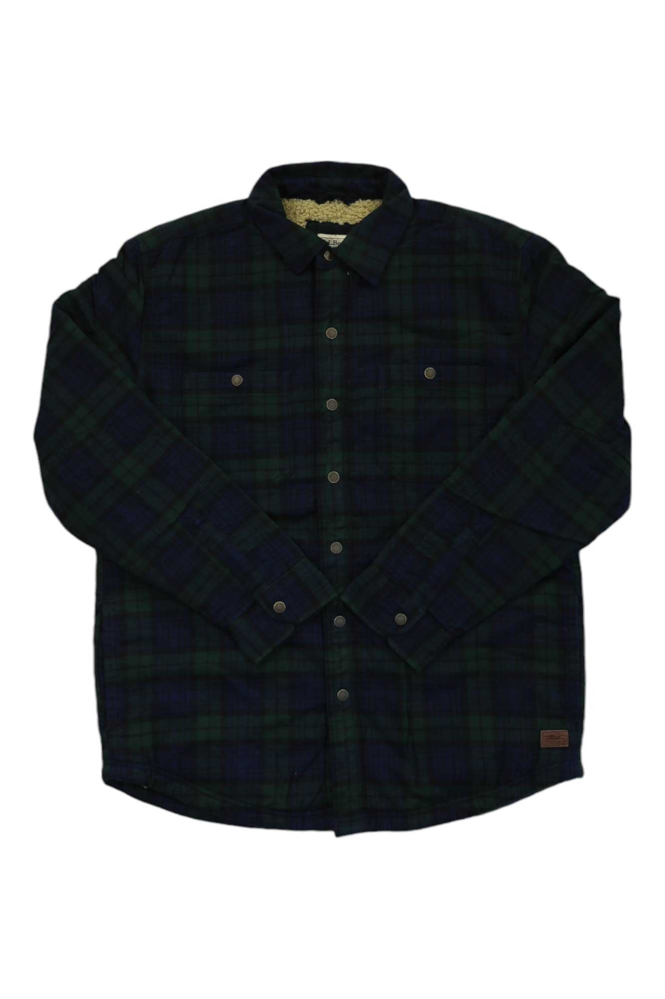 L.L.Bean Mens Sherpa Lined Scotch Plaid LS Shirt L.L.Bean