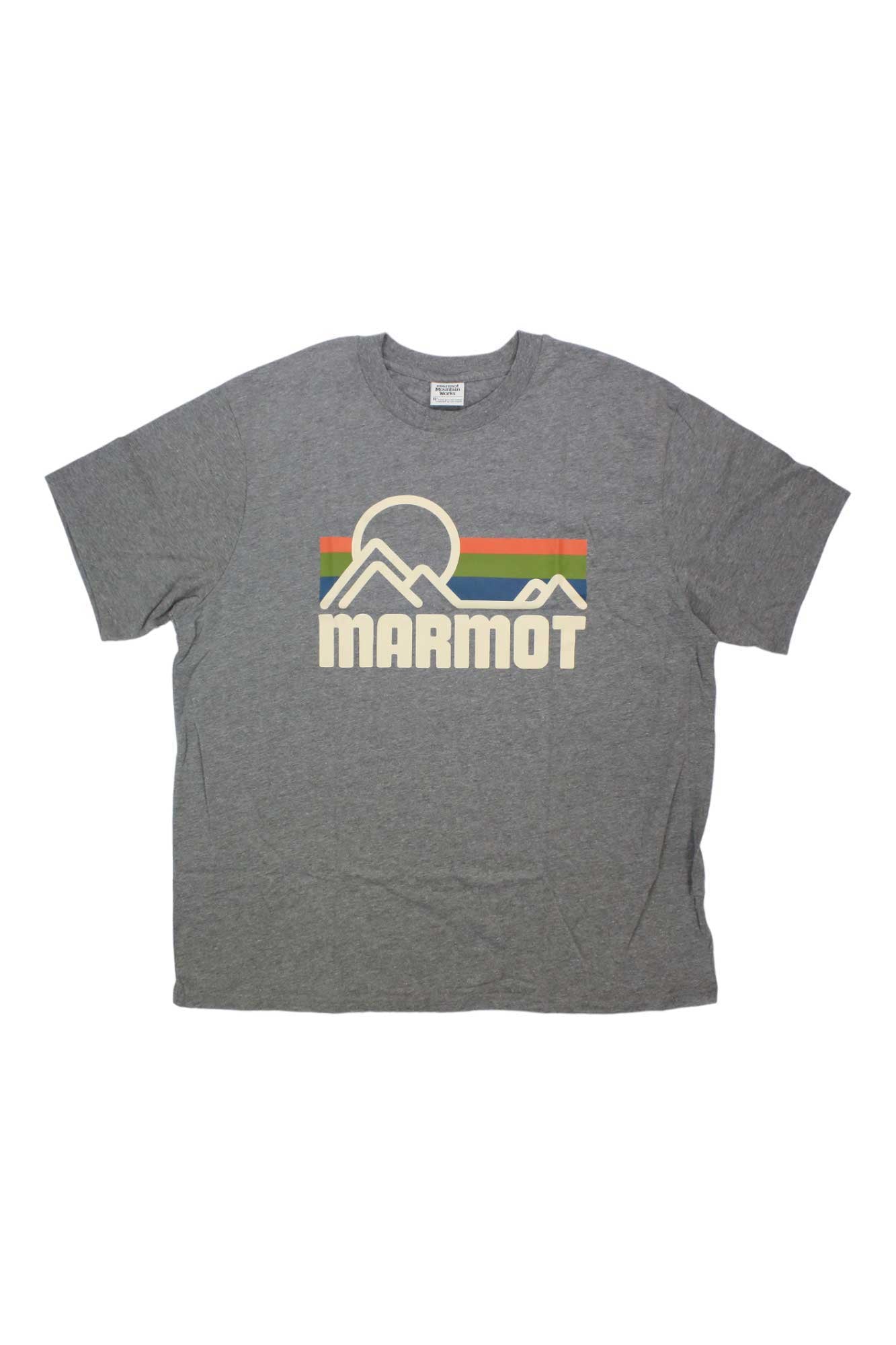 Men's short-sleeve T-shirt, heather gray, front mountain graphic logo