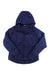 Women’s insulated zip-up hoodie, navy blue hood and quilted front with full zipper