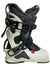 The Dahu Womens Ecorce 01 W110 Flex Ski Boot is a white and black all-mountain ski boot for women, featuring adjustable buckles, Primaloft insulation, padded lining, and a RECCO reflector label, shown on a plain white background.