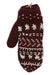 Lost Horizons Women's Midori Mittens are maroon, fleece-lined, and feature white Sashiko-style embroidery with star, line, and geometric patterns—perfect for warmth and style on winter camping adventures.