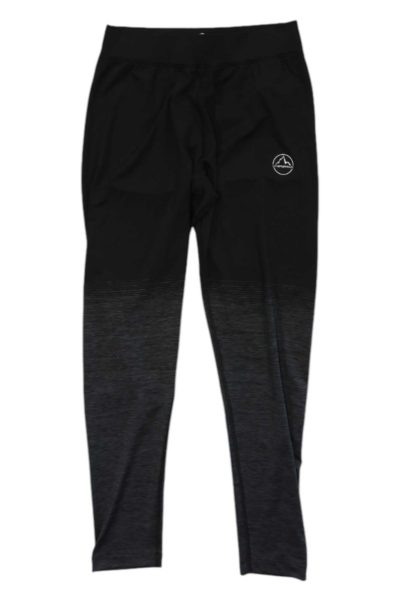 Women's Patcha legging, black with dark heather-gray lower panels