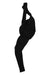 Men's black thermal cycling bib tights, full-length coverage, front view