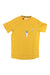 Yellow short-sleeve pocket t-shirt with crew neck and chest logo patch