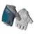 Pair of cycling gloves, gray back with teal side panel and padded knuckles