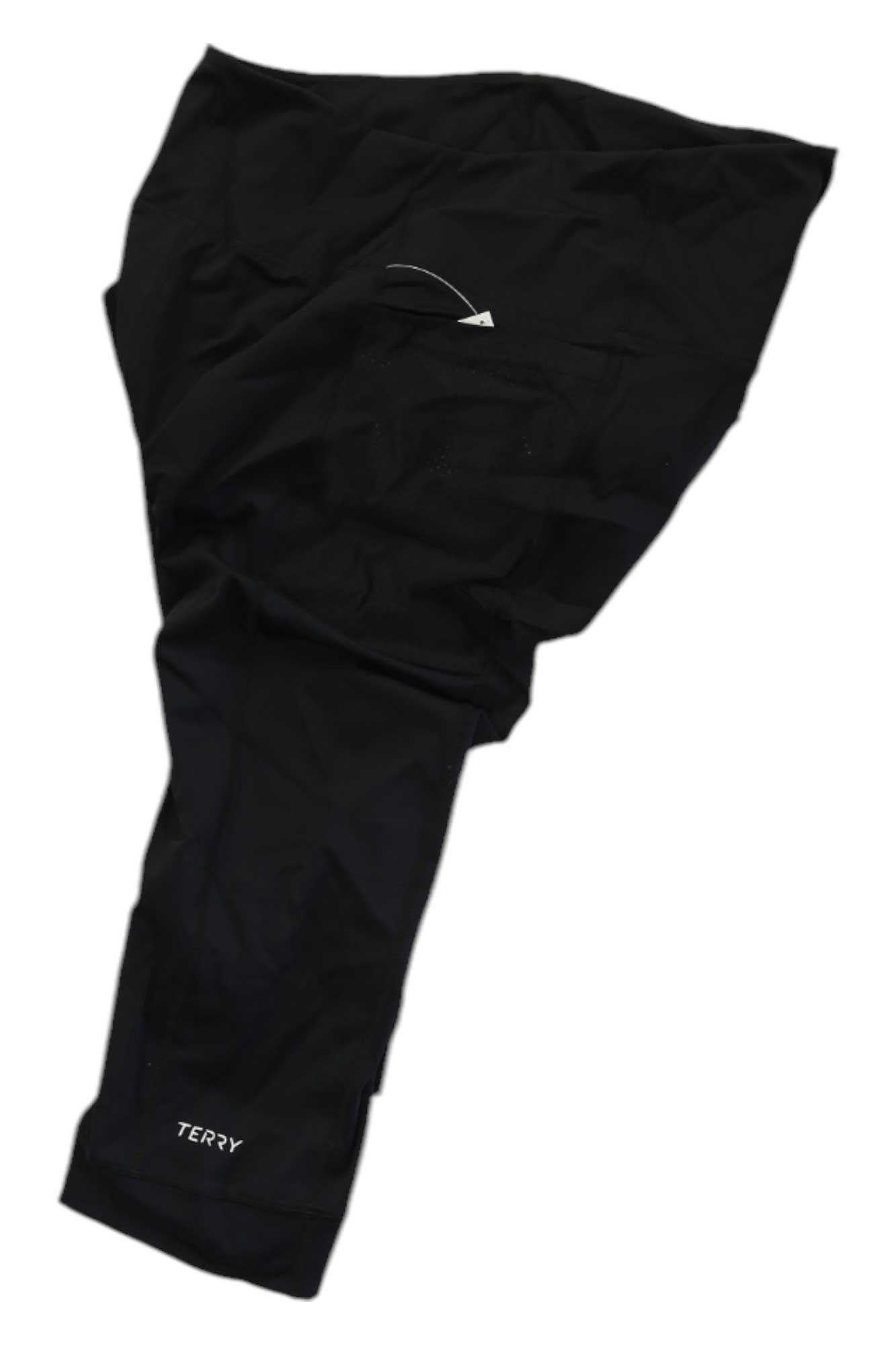 Black hi-rise capri pants with Terry logo