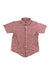 The Columbia Men's Short Sleeve Button Up Shirt in a red and white checkered pattern is displayed on a white background.
