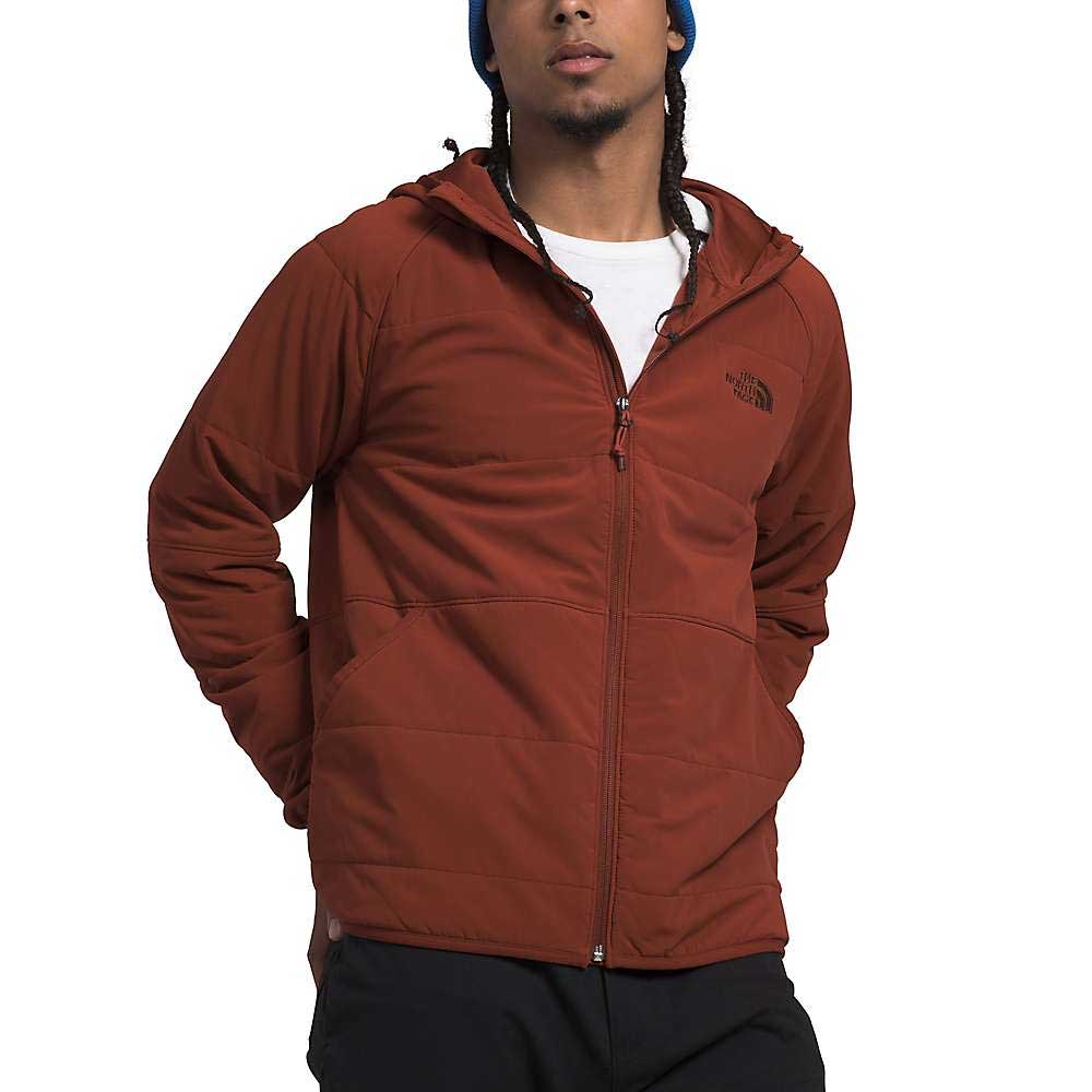 Men's zip-up hoodie with hood, brown, The North Face logo on chest