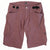 Men's trail shorts in dusty rose with adjustable waist tabs and side zip pockets