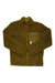 Men's sherpa jacket in dark khaki with full zip, stand collar, and chest pocket