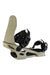 The Arbor Womens Acacia Snowboard Binding in beige and black features adjustable straps, a lightweight baseplate, high back support, secure buckles, and an ergonomic fit to keep boots firmly attached to your snowboard.