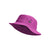 The North Face Kids' Class V Brimmer Hat is a bright purple sun hat with a wide brim and front logo tag, made from recycled polyester with UPF 40+ protection, shown against a plain white background.