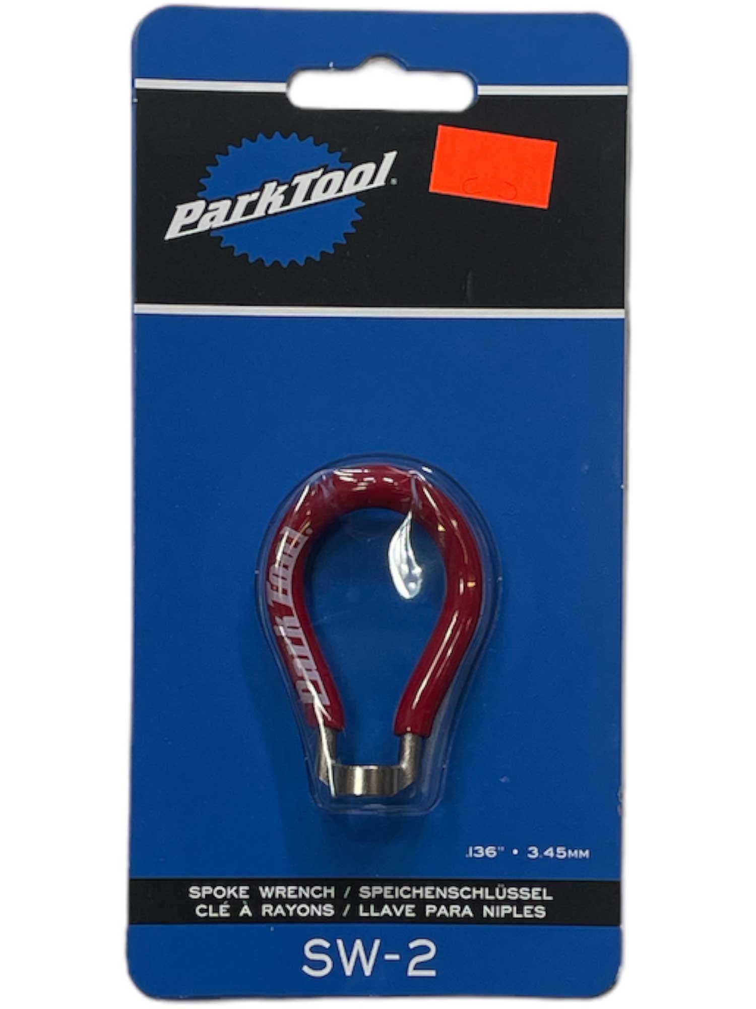 Park Tool SW-2 spoke wrench blister pack, 136° marking, 3.45mm