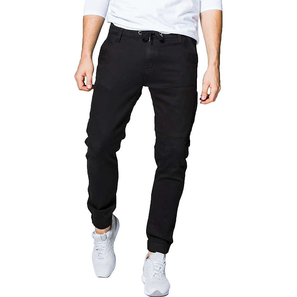 Men's DU/ER no-sweat jogger pants, black, drawstring waist, tapered ankle cuffs