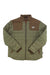 Men's quilted jacket, full-zip, Howler Brothers patch; brown upper and olive lower