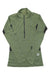 The Artilect Womens Boulder 125 1/4 Zip Top is an ultralight, long sleeve multisport shirt in light green with a quarter zip, high collar, and dark gray accents—ideal for outdoor or athletic activities.