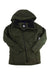 The Burton Womens GTX Pillowline Jacket, shown against a white background, is a dark green waterproof ski jacket for women featuring a black fleece lining, front zipper closure, and zippered sleeve and side pockets.