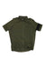 The Rapha Mens Classic Flyweight Jersey is olive green with short sleeves, a full front zipper, and a black horizontal stripe on the left sleeve. Its lightweight, breathable fabric is designed for optimal cycling performance.