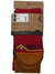 Men's long cozy freeride socks, red with neon green and brown heel panel