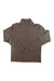 Men's 1/2-zip active top in dark brown with stand collar and long sleeves