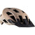 The Leatt MTB Trail 2.0 Helmet is a beige and black mountain bike helmet featuring multiple ventilation holes, a black angular visor, and "Leatt" printed on the side for added style.