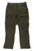 Men's olive green convertible cargo pants with zip-off legs and multiple pockets