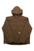 Men's hooded active jacket in coffee brown, zip-front and drawstring hood