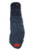 Regular left-zip mummy sleeping bag, dark blue with red foot lining and hood logo
