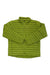The Marmot Men's Echo Featherless Jacket in bright green features recycled nylon, synthetic insulation, horizontal quilting, front zipper, and long sleeves. The puffer-style jacket is shown laid flat on a white background.