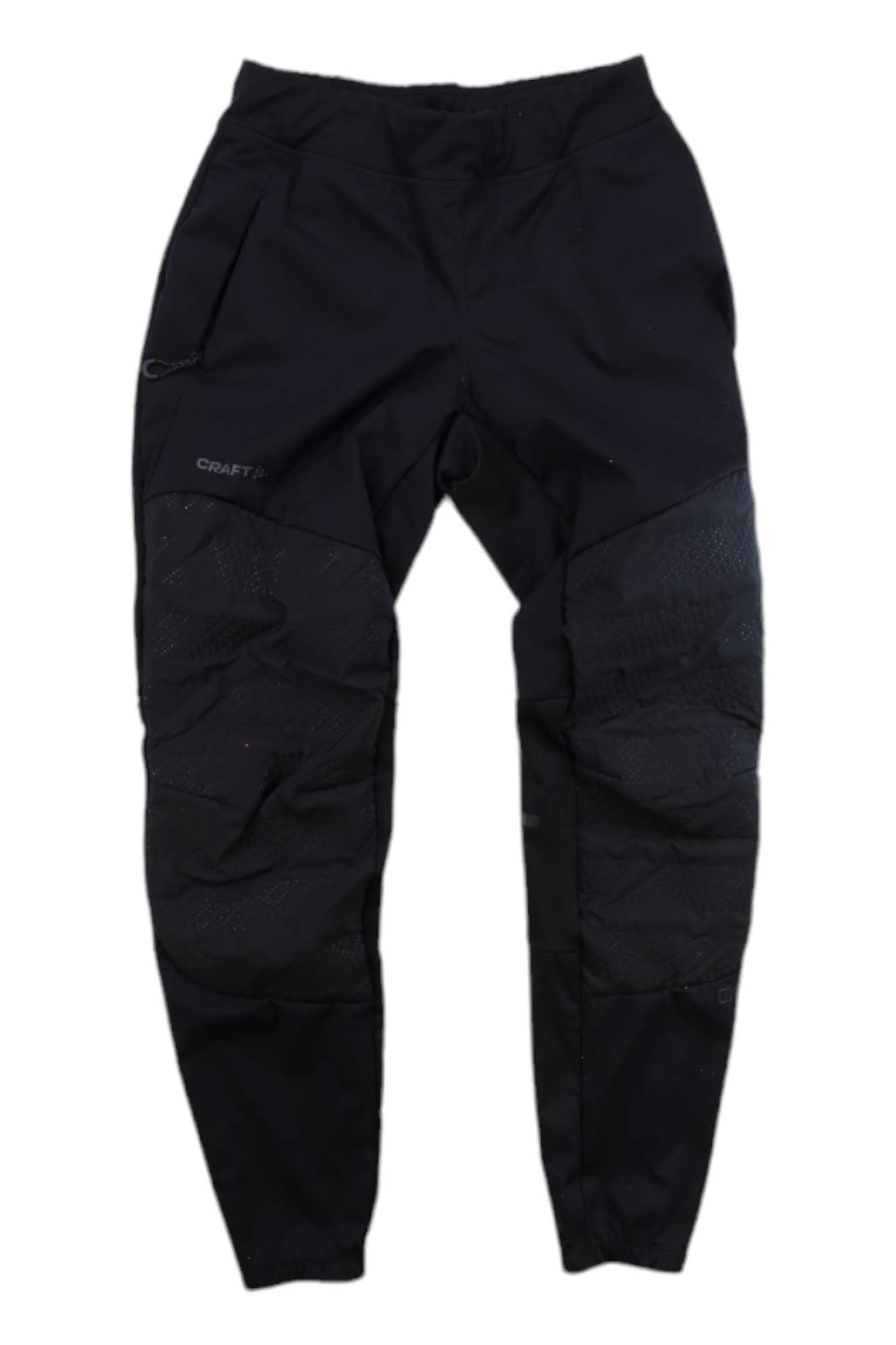 Men's black training speed pants with elastic waistband and zip side pockets