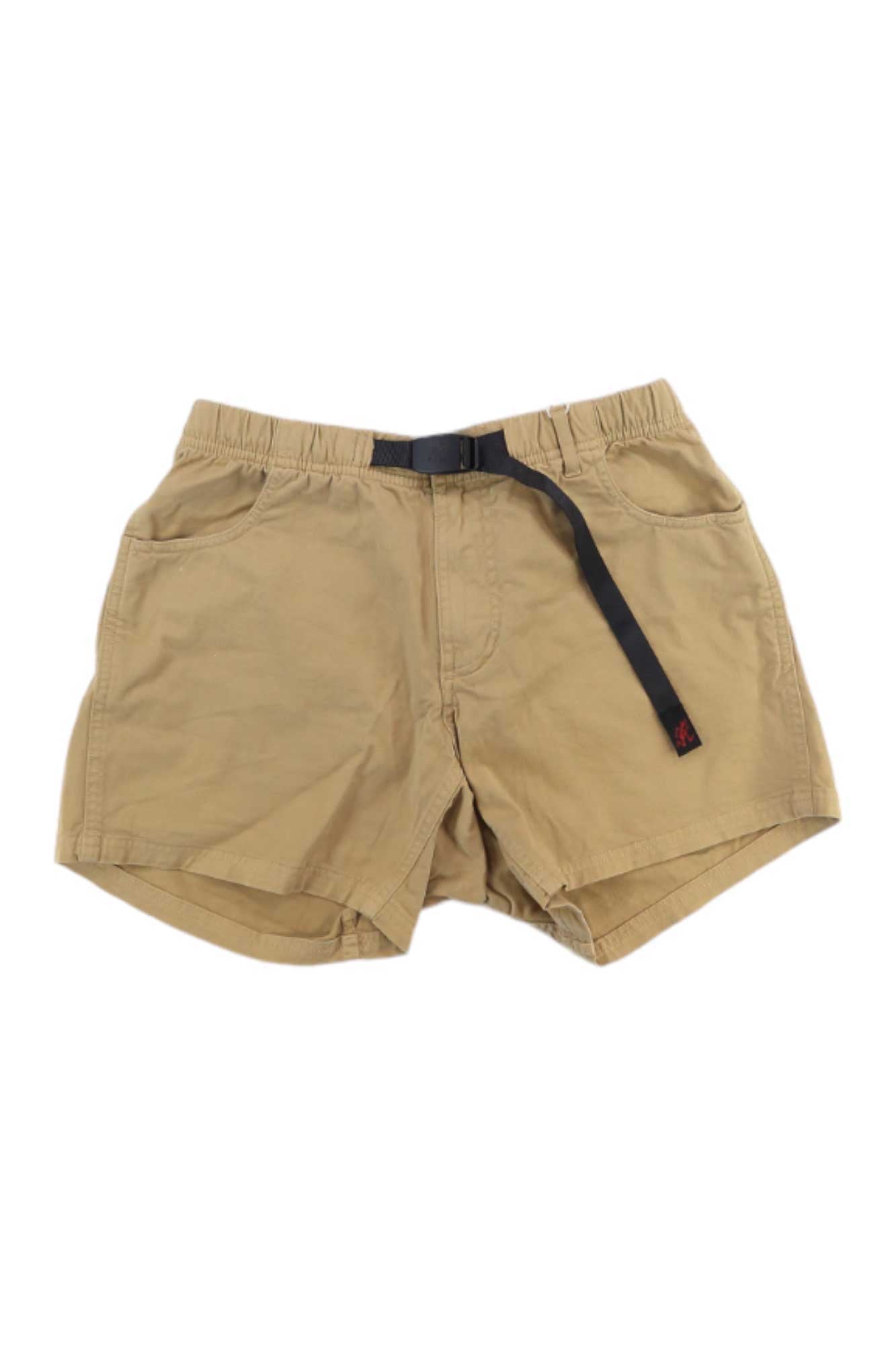 Womens very short chino shorts, drawstring-adjusted waist and logo tag detail