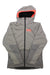 Girls' grey hooded jacket with orange hood lining and black front zipper, HH logo
